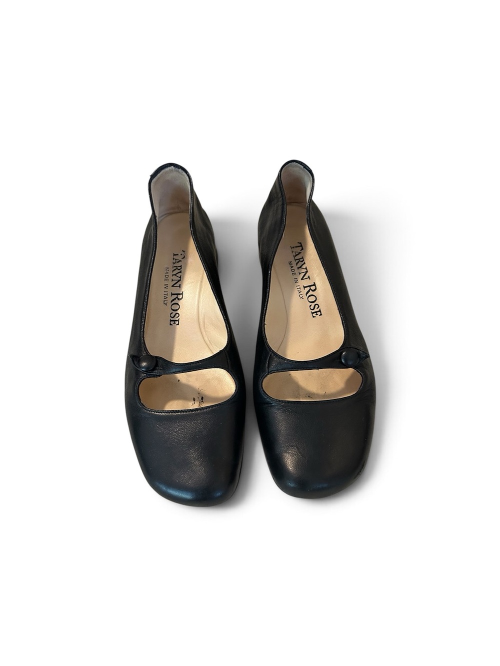 Taryn Rose Black Leather Mary Jane Flats 7